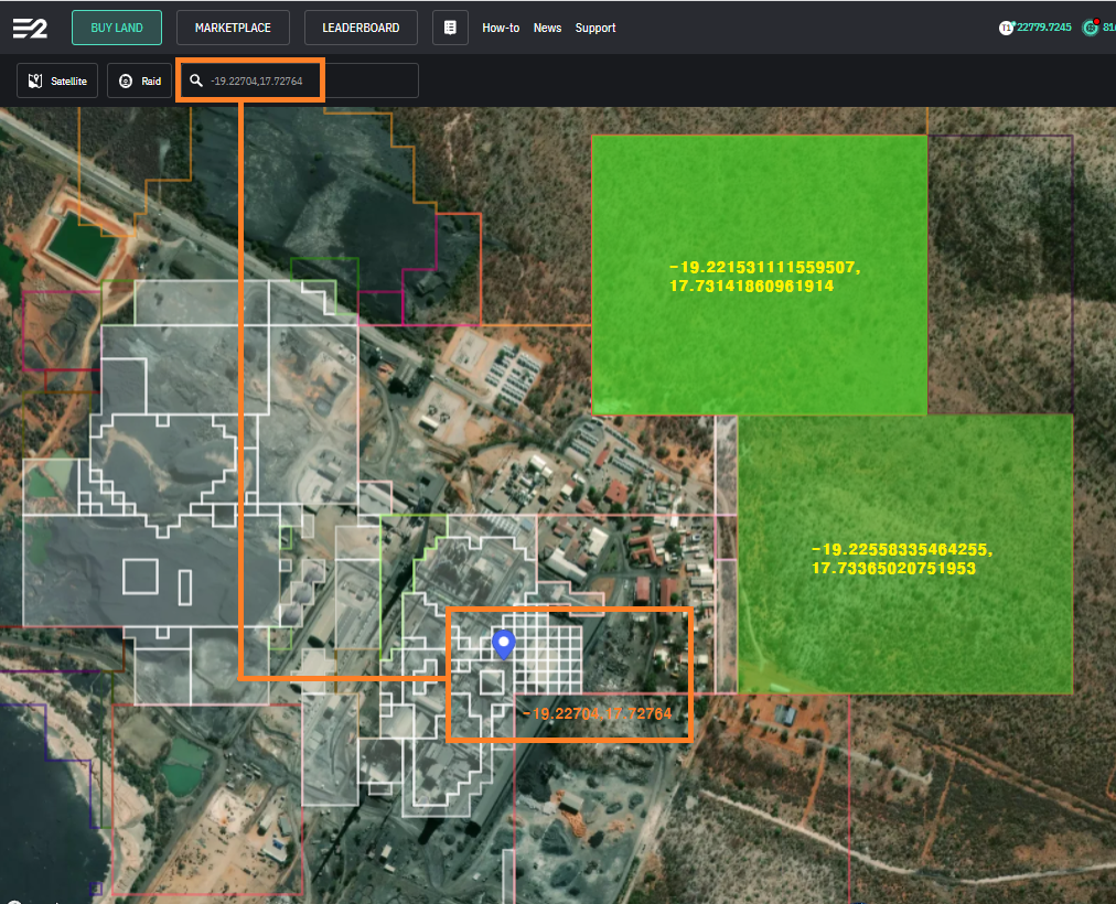 Tsumeb Mine, My Property1,2 coordinate, distance.png